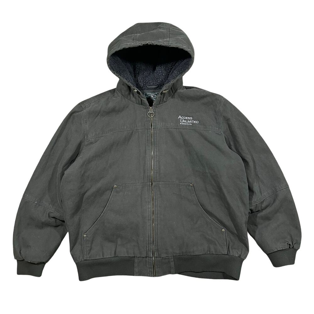 G.H. Bass & Co Canvas Jacket Mens XXL Workwear Hooded Sherpa Lined Green Coat